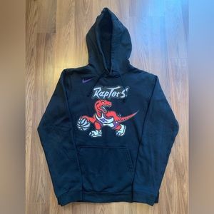 EUC NIKE WOMENS TORONTO RAPTORS LOGO HOODIE - SMALL - BLACK PURPLE - NBA SHIRT